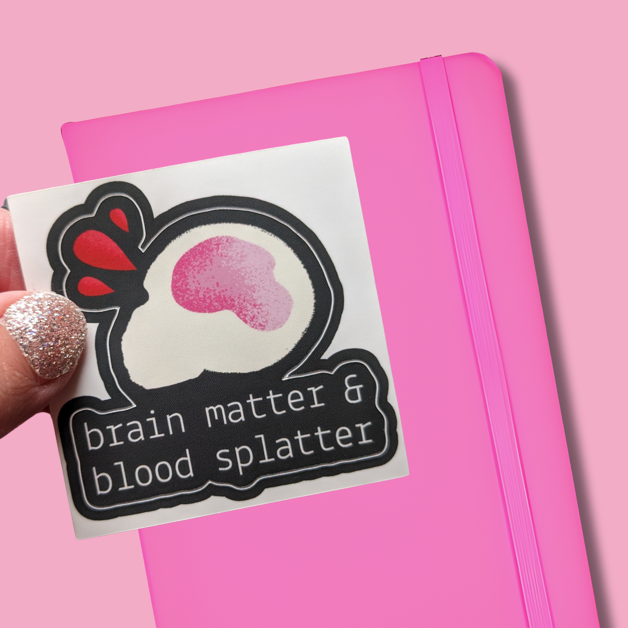 Brain Matter and Blood Splatter True Crime Sticker (Matte + Weather-resistant)