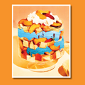 Peach Waves Art Print