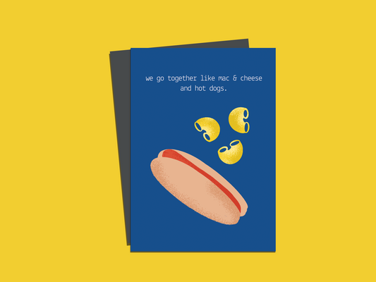 Mac & Cheese and Hot Dogs Greeting Card