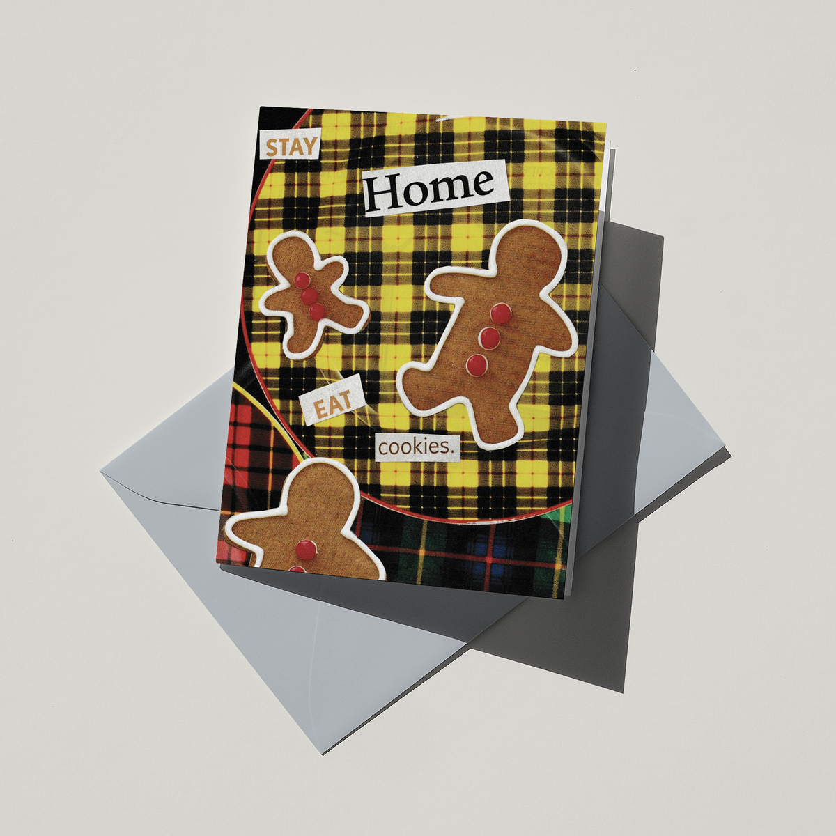 Stay Home Eat Cookies Christmas Greeting Card