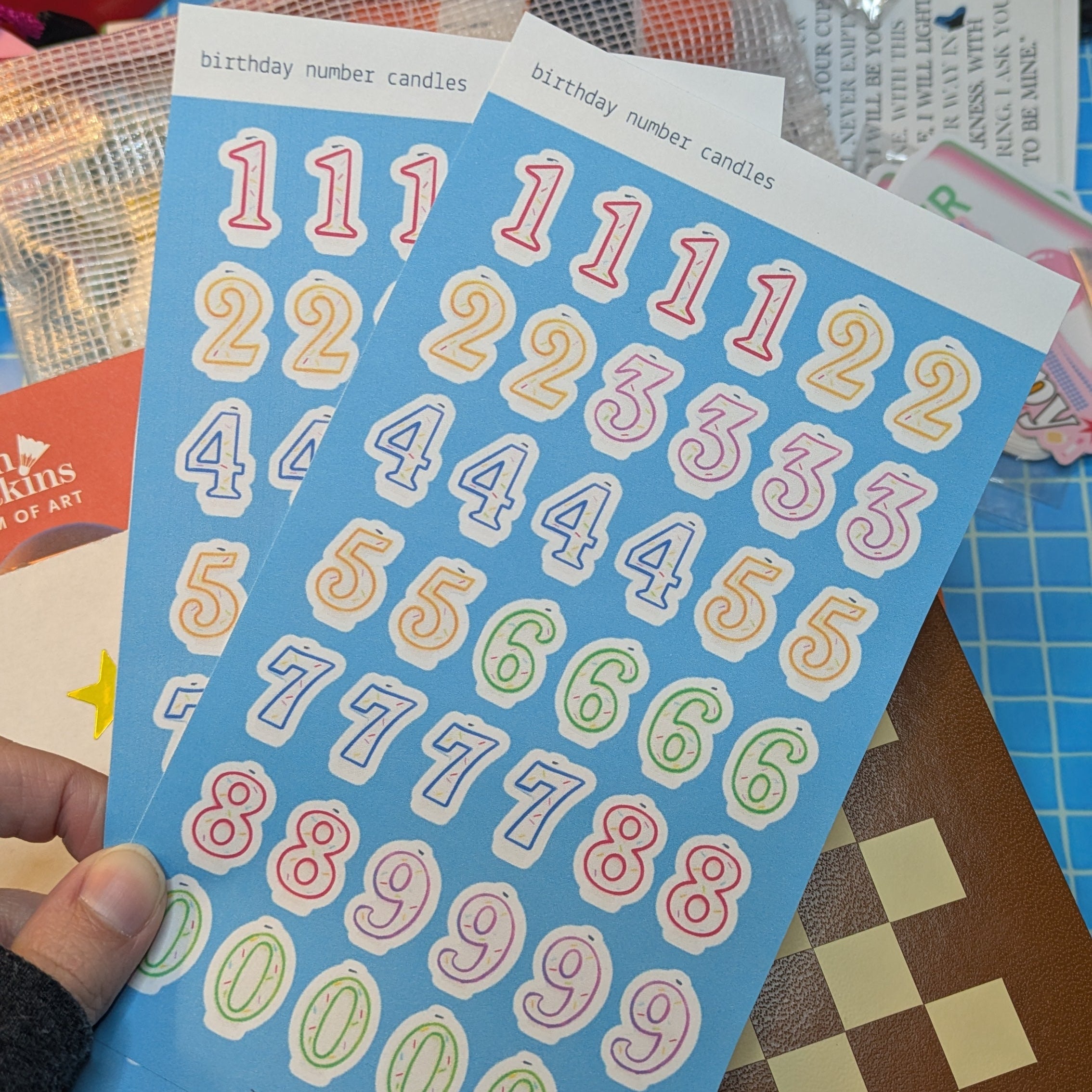 Coming Soon! Birthday Candle Number Stickers - Multi-Colored