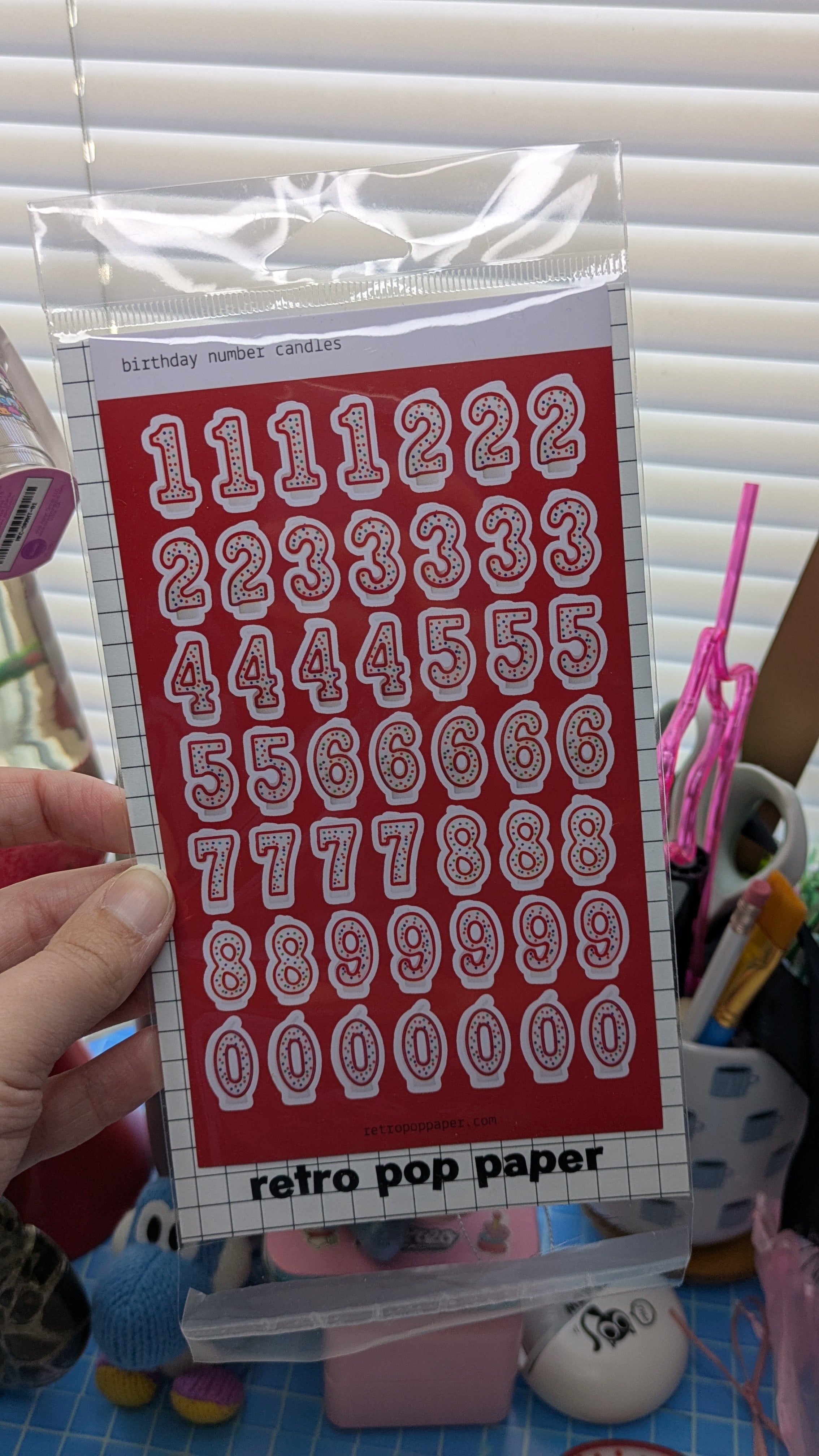 Birthday Candle Number Stickers - Red