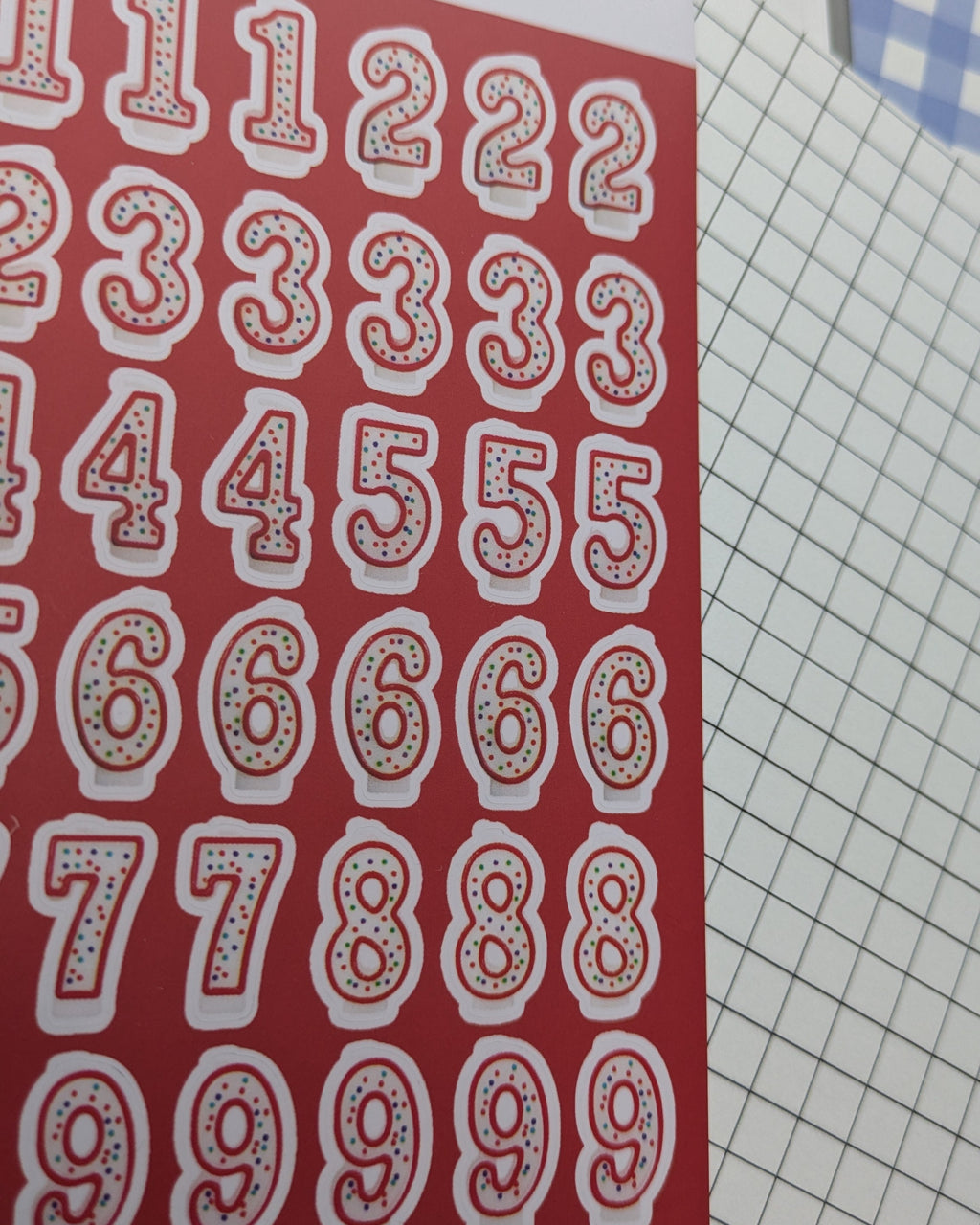Birthday Candle Number Stickers - Red