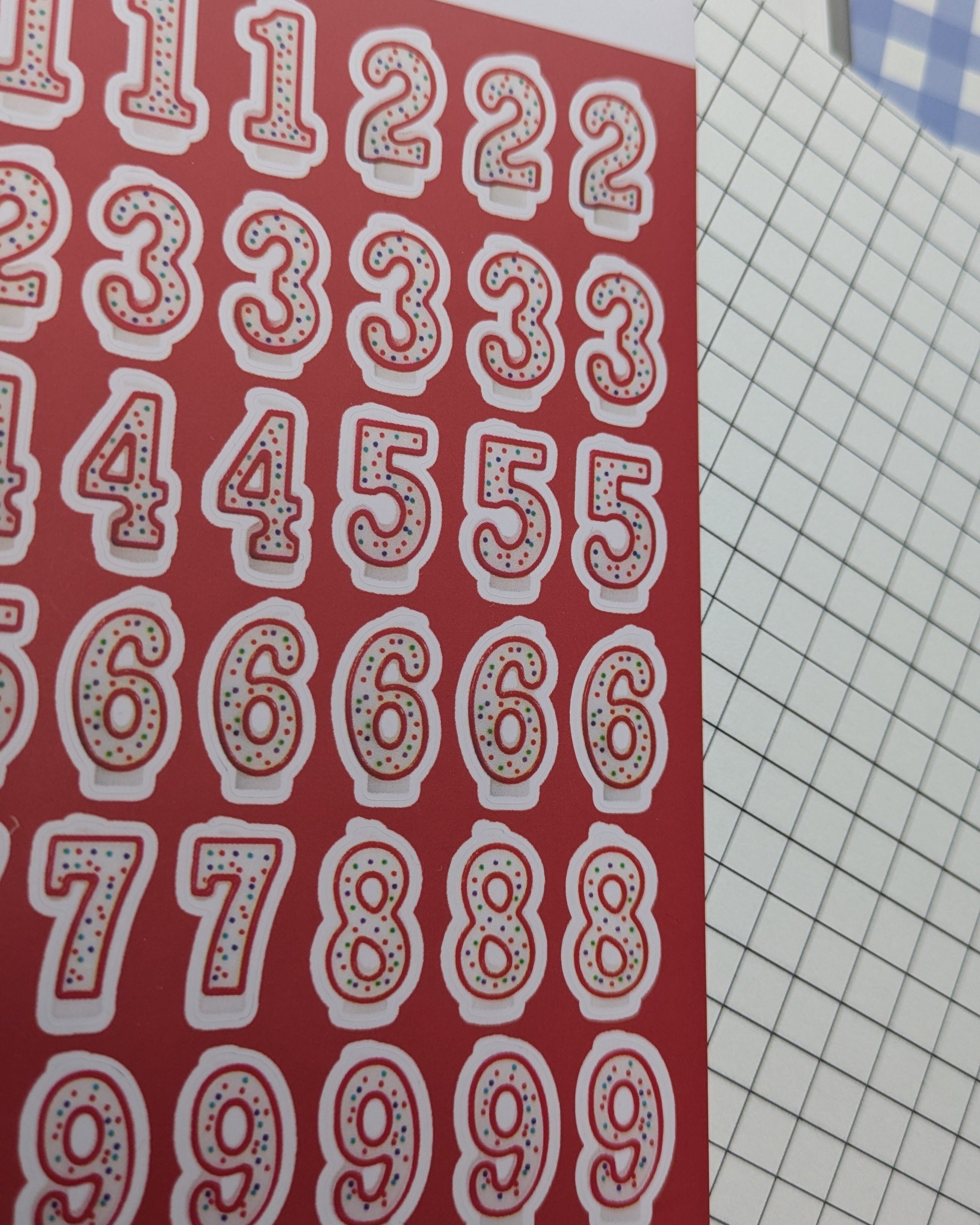 Birthday Candle Number Stickers - Red