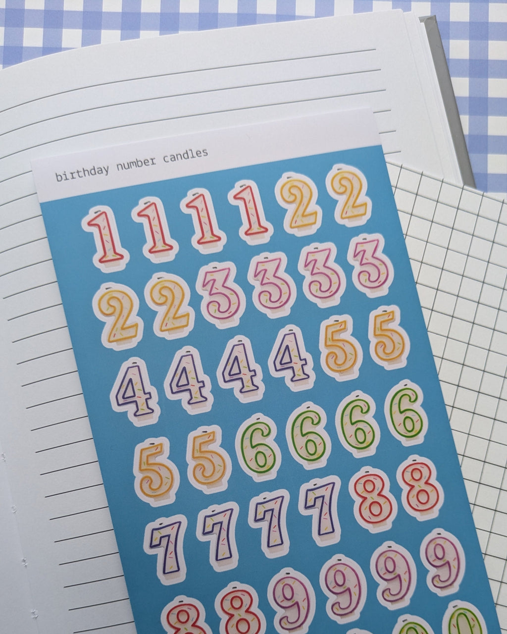 Birthday Candle Number Stickers - Multi-Colored