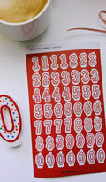 Birthday Candle Number Stickers - Red