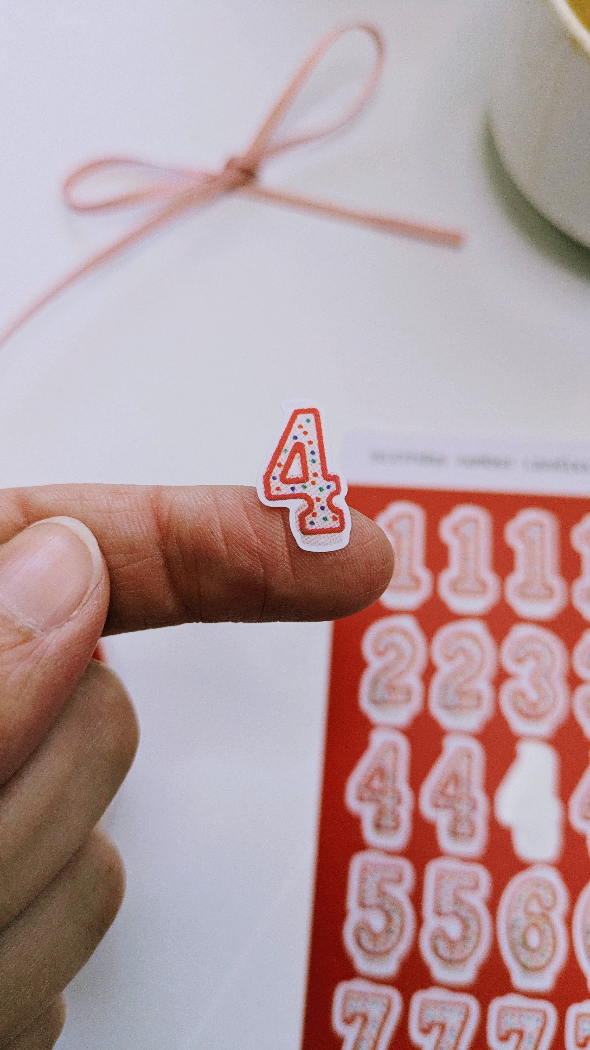 Birthday Candle Number Stickers - Red