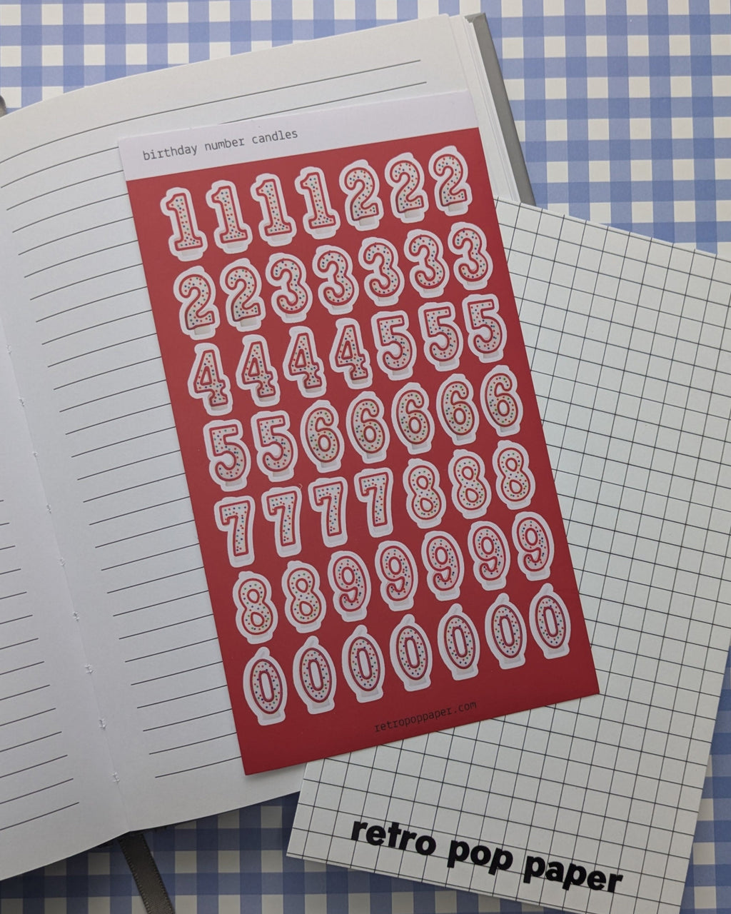 Birthday Candle Number Stickers - Red