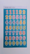 Birthday Candle Number Stickers - Multi-Colored