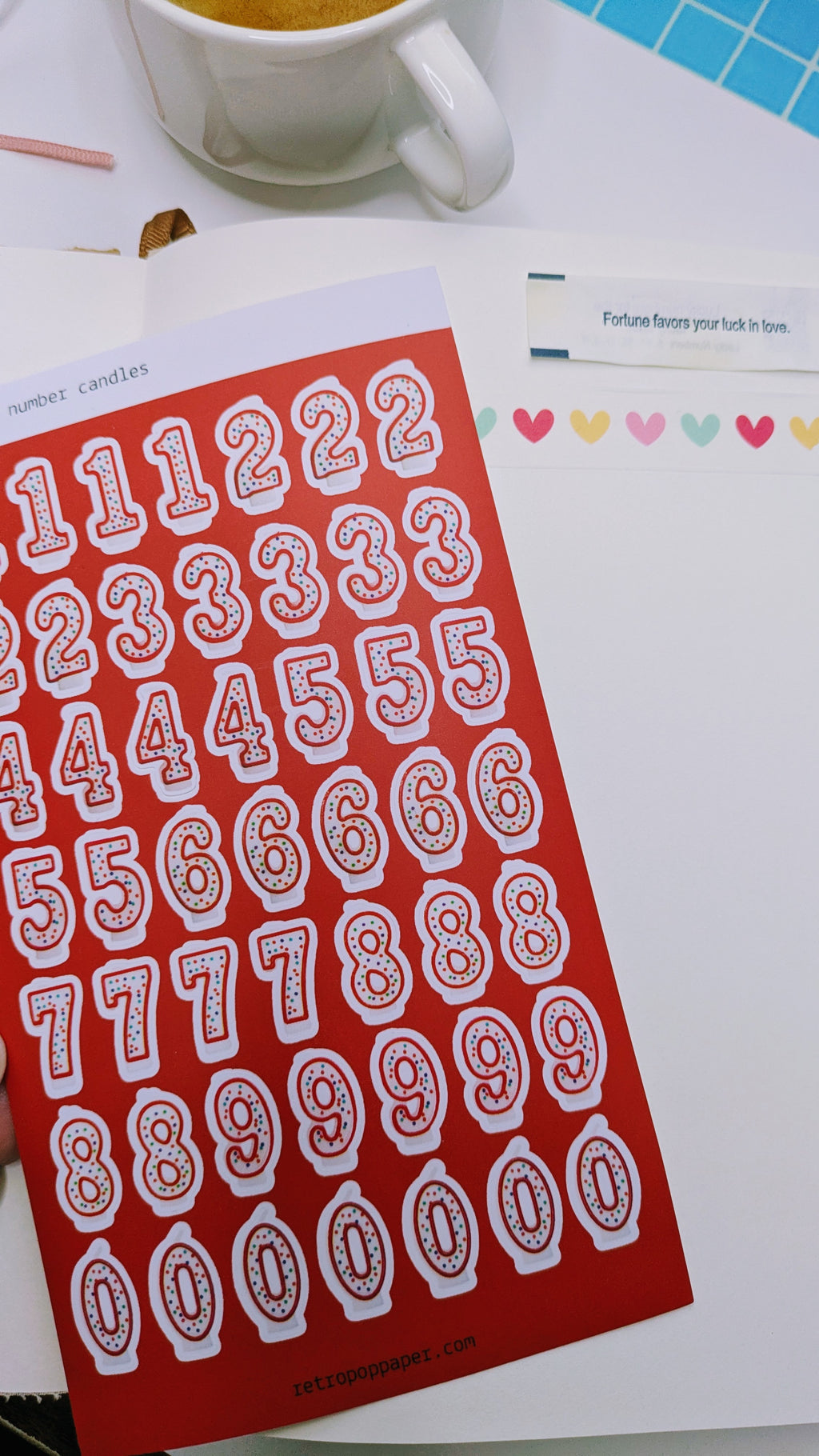 Birthday Candle Number Stickers - Red
