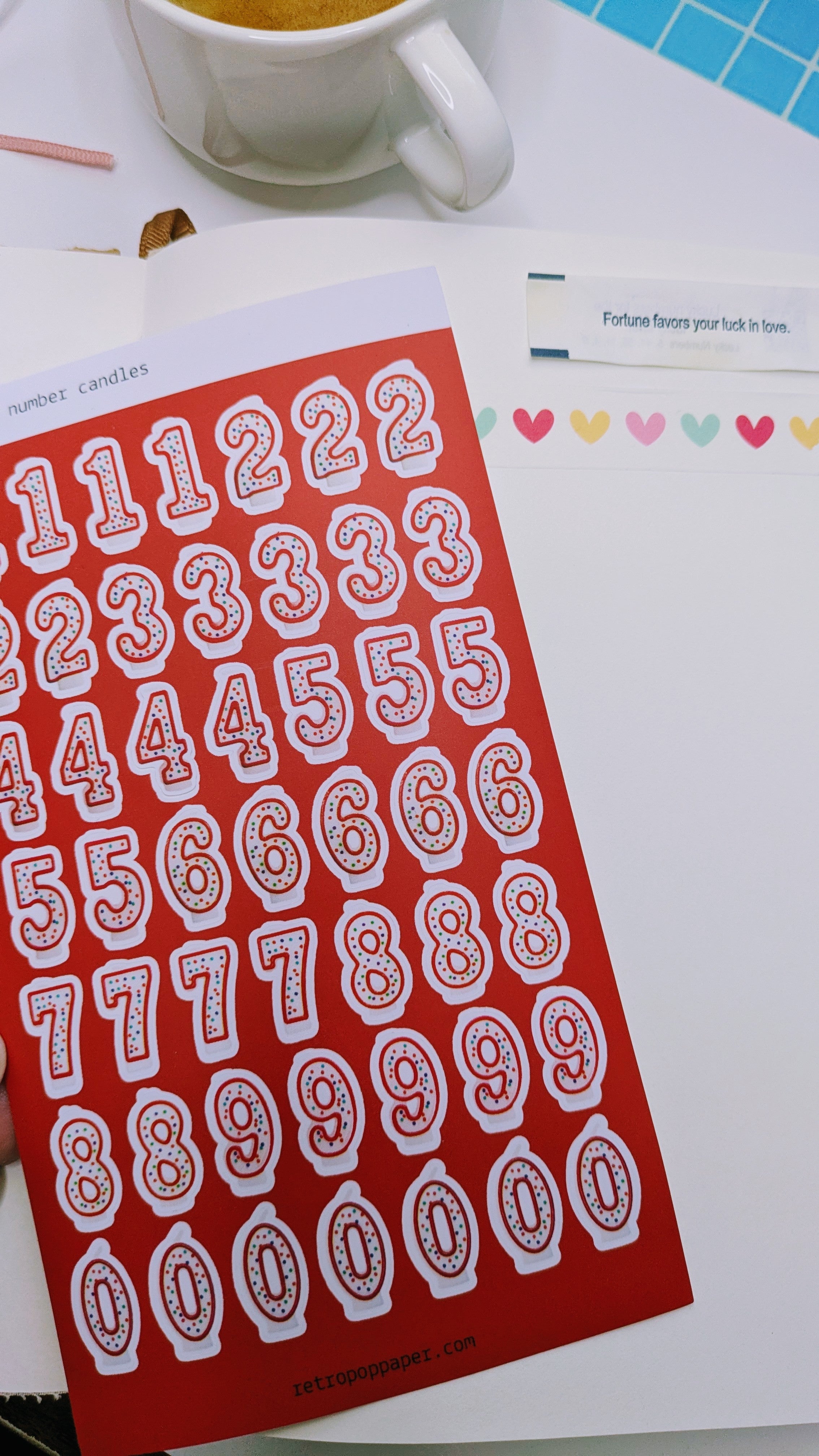 Birthday Candle Number Stickers - Red