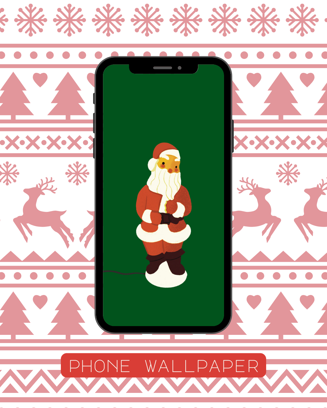 Free Vintage Santa Phone Wallpaper