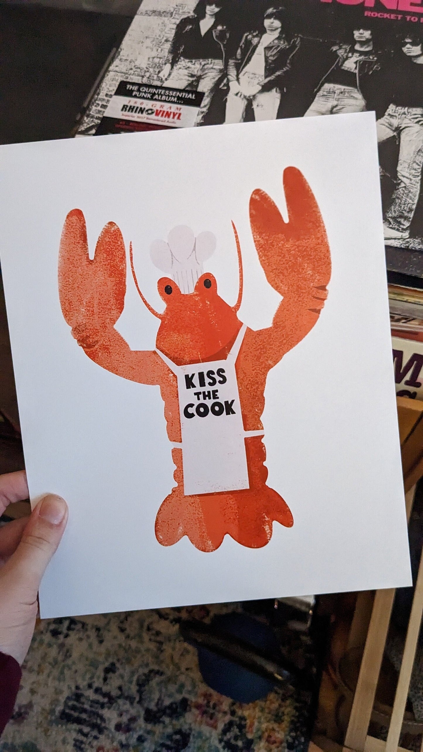 Kiss the Cook Lobster Chef Art Print