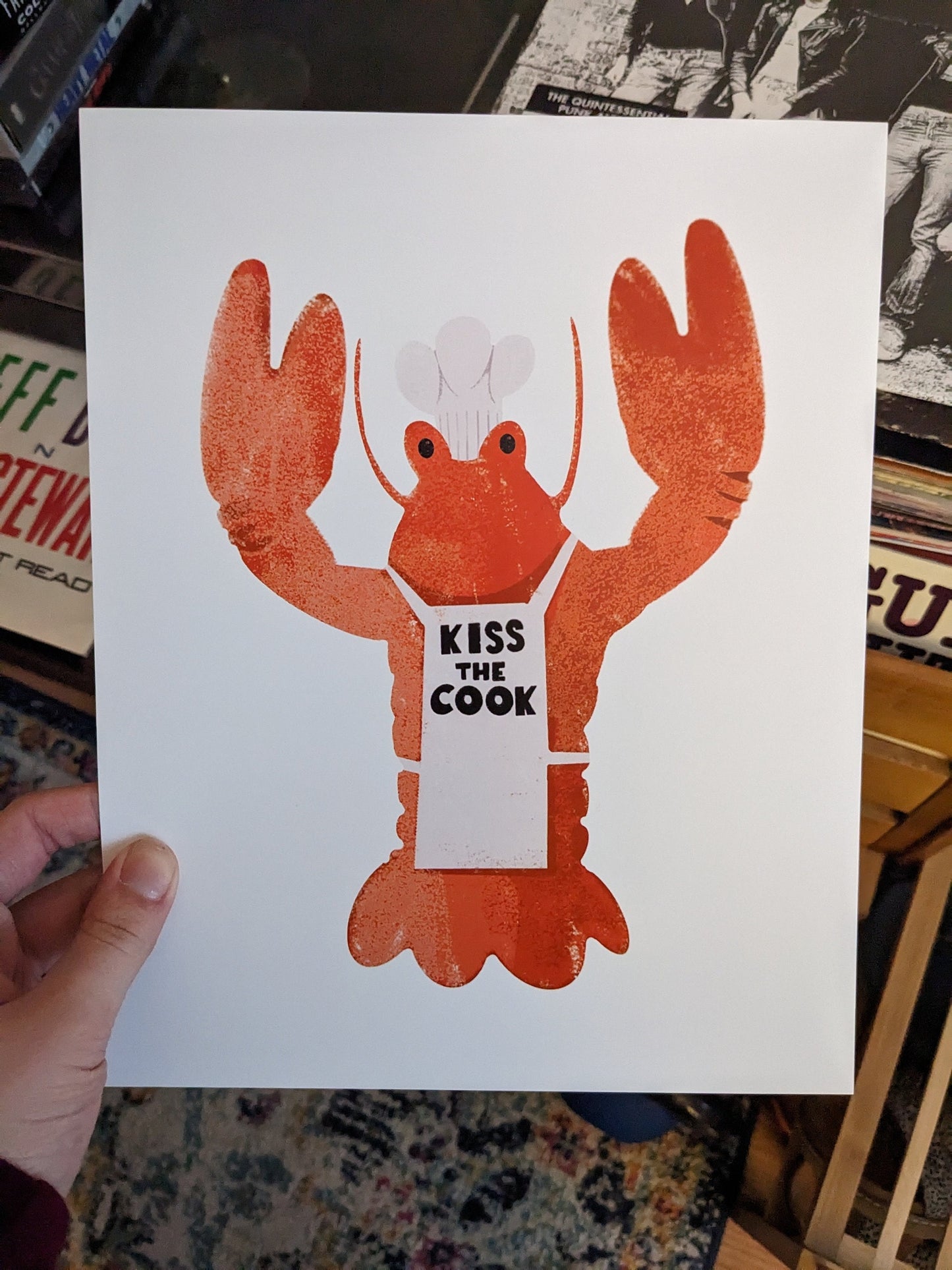 Kiss the Cook Lobster Chef Art Print