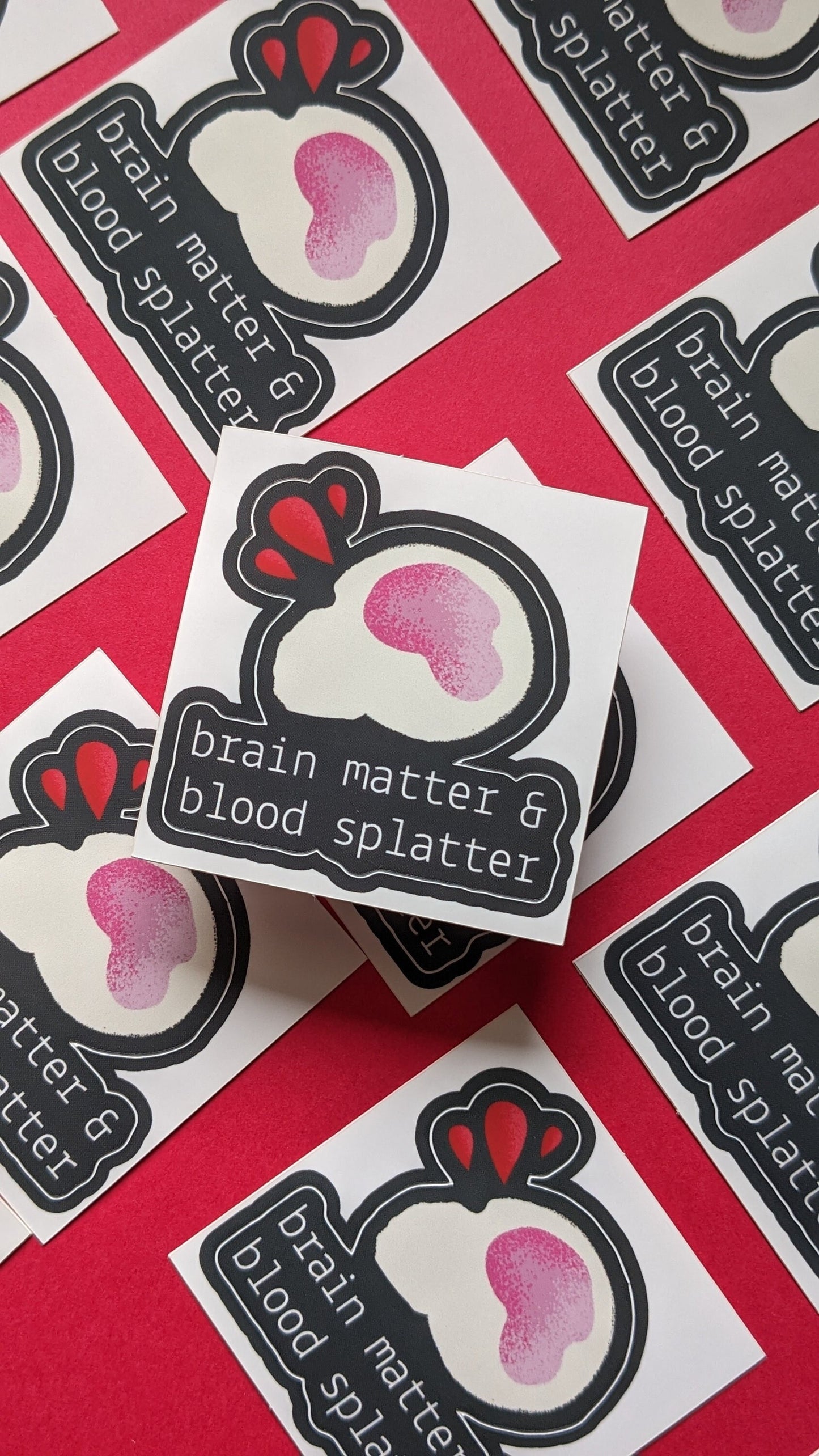 Brain Matter and Blood Splatter True Crime Sticker (Matte + Weather-resistant)